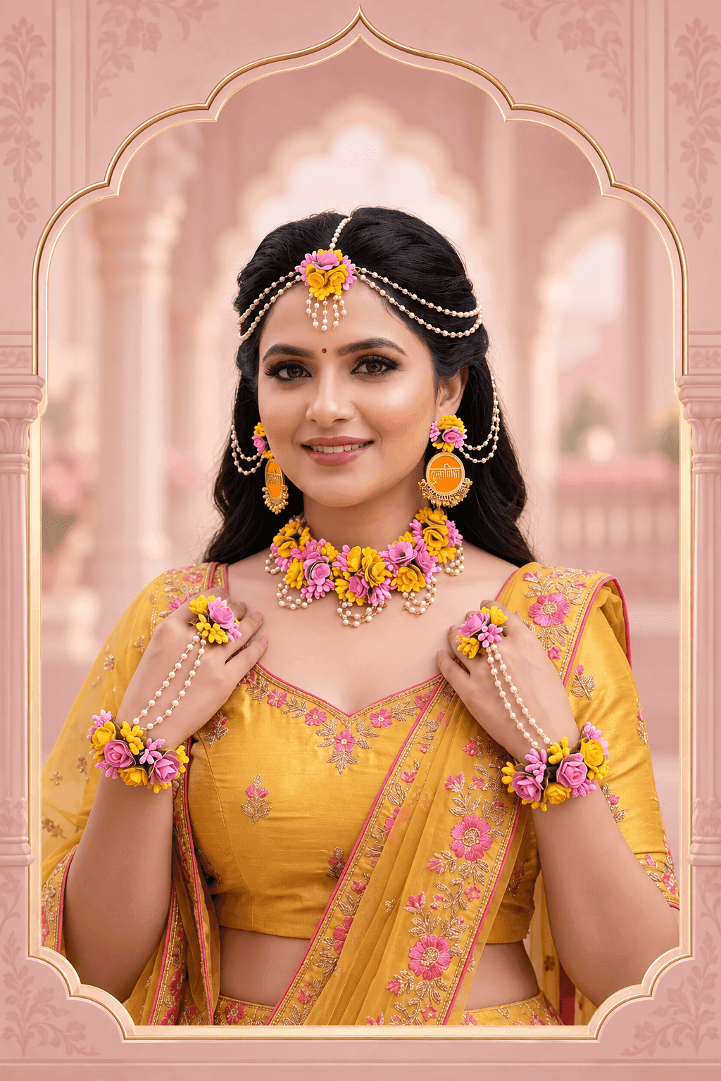 Flower Haldi Jewellery